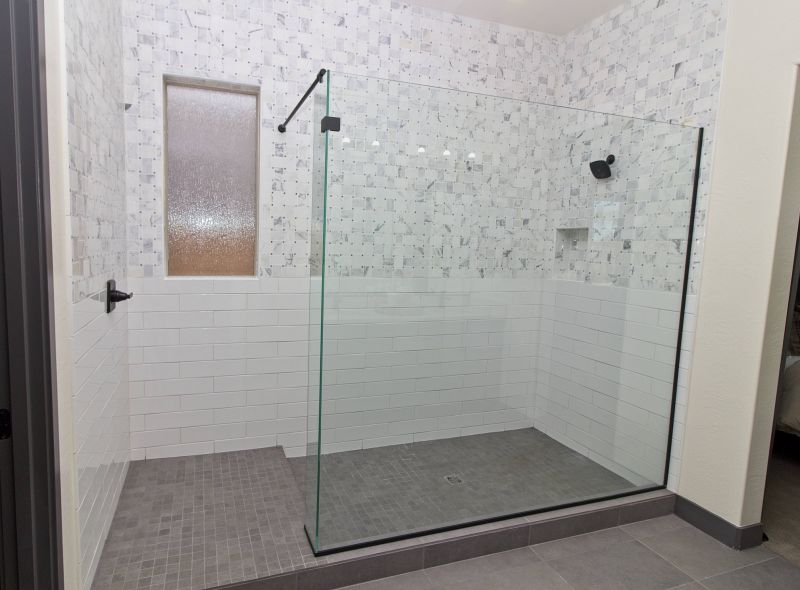 Black Frame Glass Shower